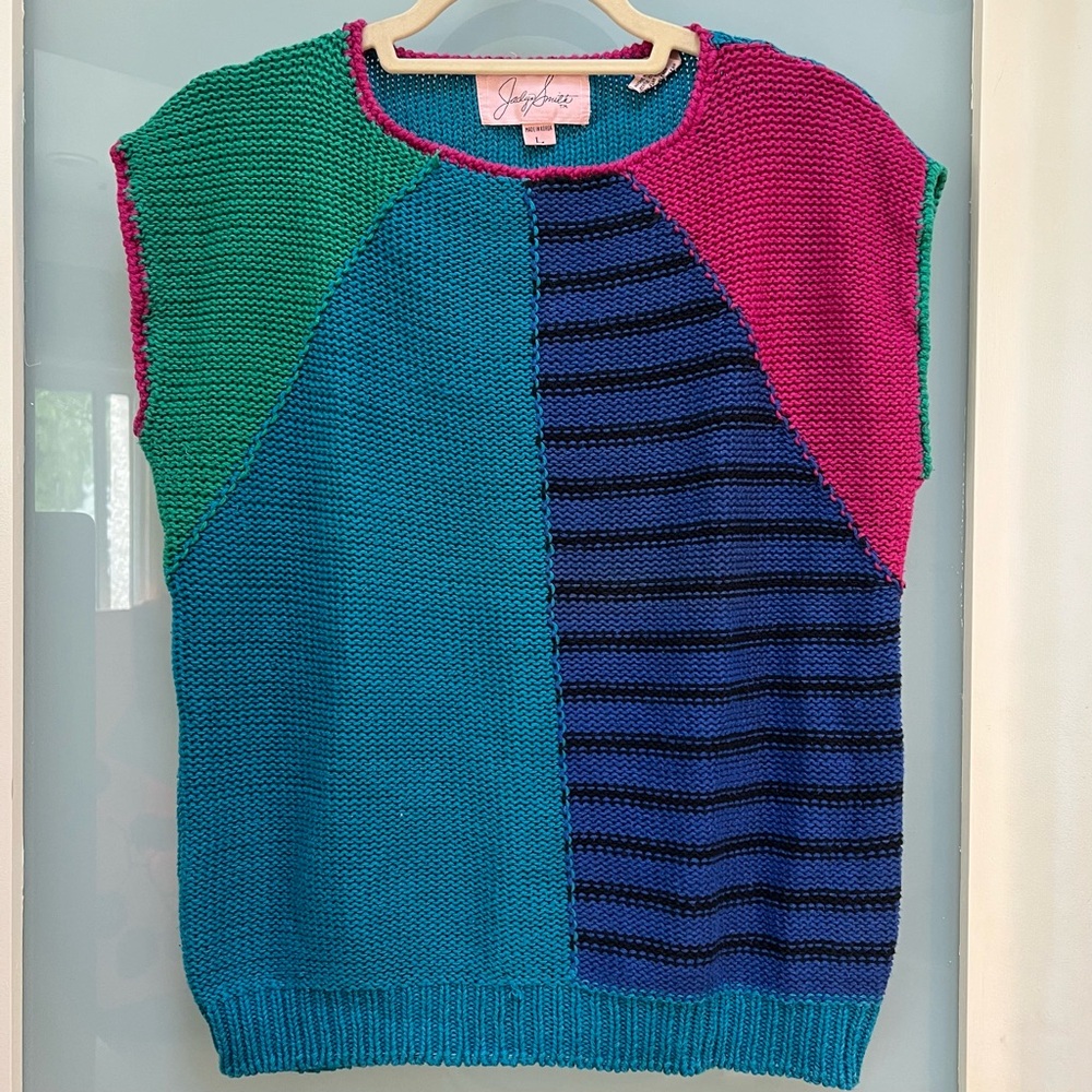 Vintage 80s Hand Knit Sweater Vest
